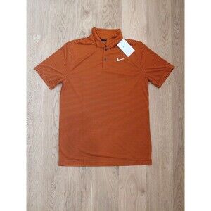 NWT Nike Dri-FIT Victory Striped Golf Polo Shirt Orange FZ5647-809 Men's Size M